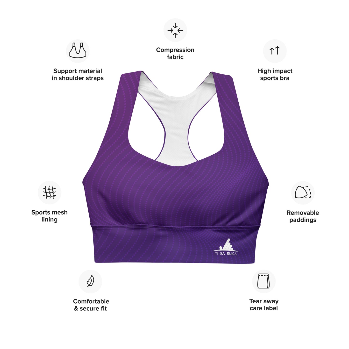 La Glow - Brassière de sport all over recyclée - Ti Na Suka